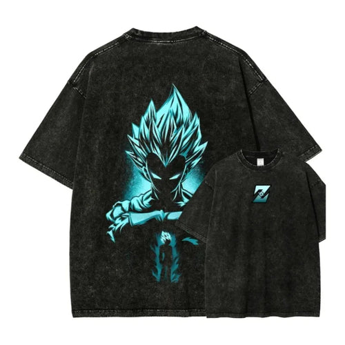 Anime Dragon Ball Z Vegeta Majin Casual Oversized T-Shirt Harajuku