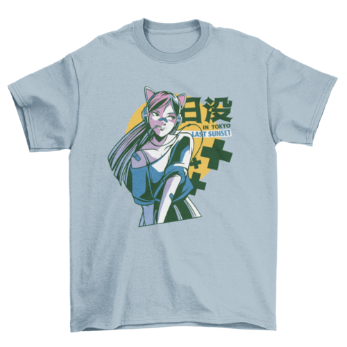 Tokyo anime girl t-shirt