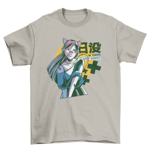 Tokyo anime girl t-shirt