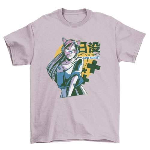 Tokyo anime girl t-shirt