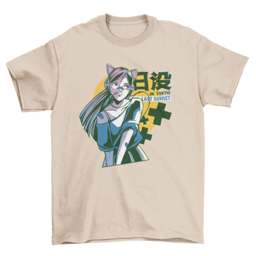 Tokyo anime girl t-shirt