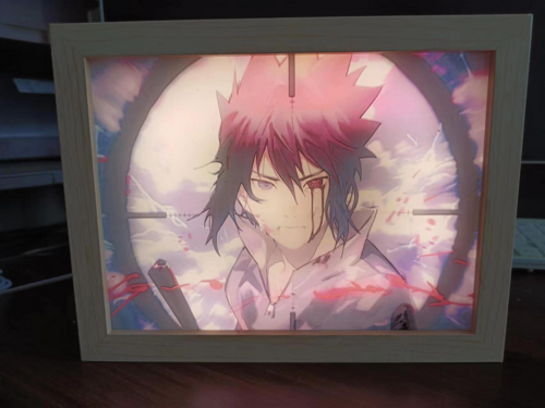 Creative Wooden Light Painting Anime Bedside Lamp